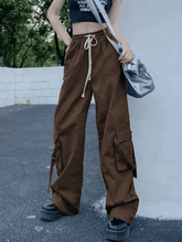 Vintage Cargohose mit geradem Bein und Taschen